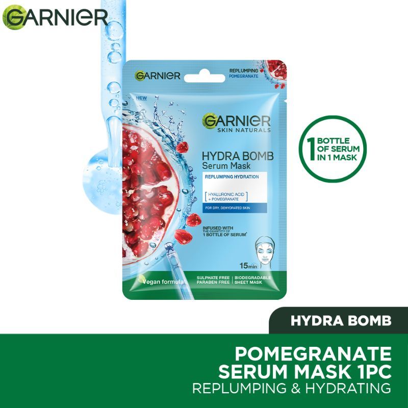 Garnier Skin Naturals Hydra Bomb Pomegranate Face Serum Sheet Mask