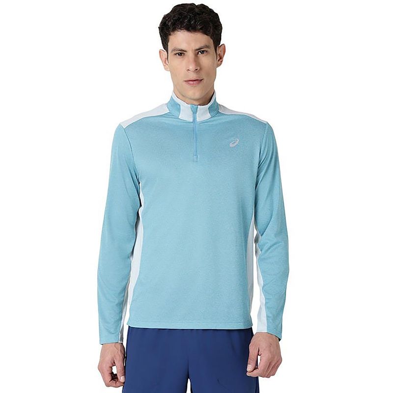 ASICS Blue Two Tone Half Zip Ls T-shirt (2XL)