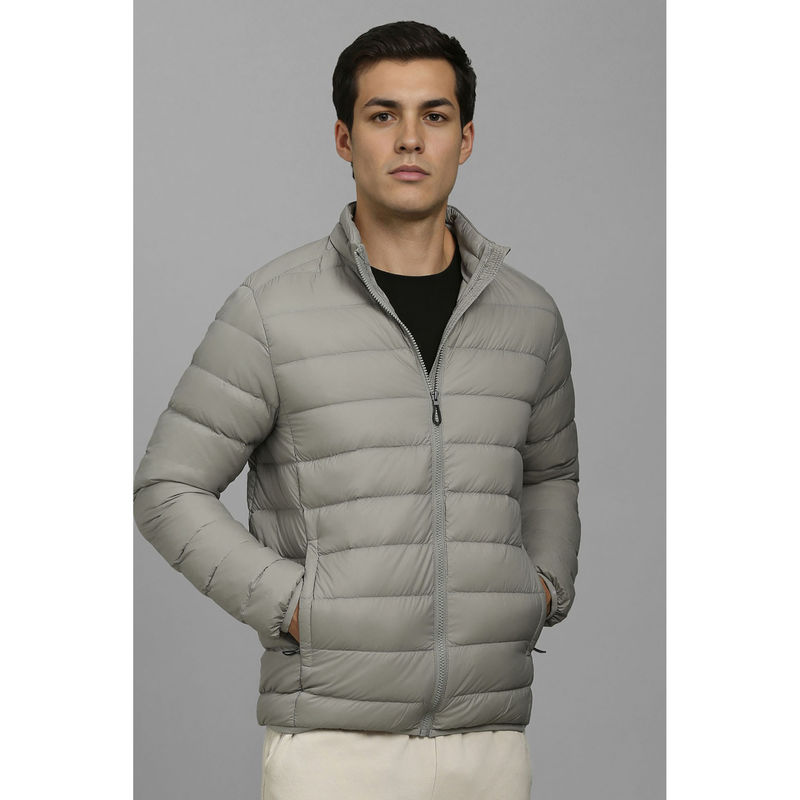 Louis Philippe Men Casual Grey Solid Jacket (2XL)