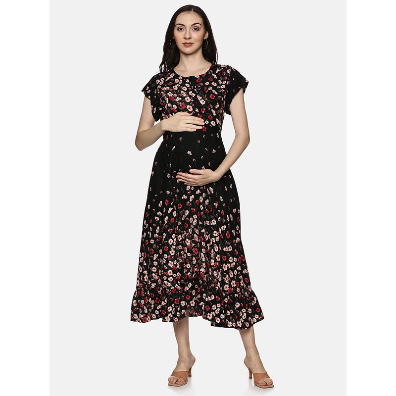 Nejo Maternity Nursing Feeding Dress with Concealed Zippers (L)