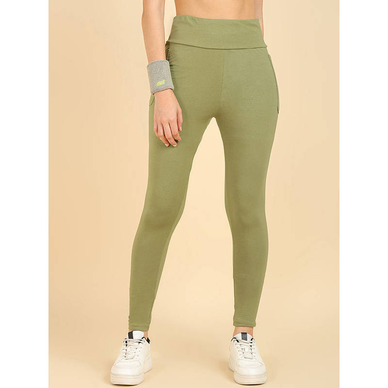 Zelena Women High Waisted 95% Cotton 5% Elastane Maternity Leggings with Pockets (M)