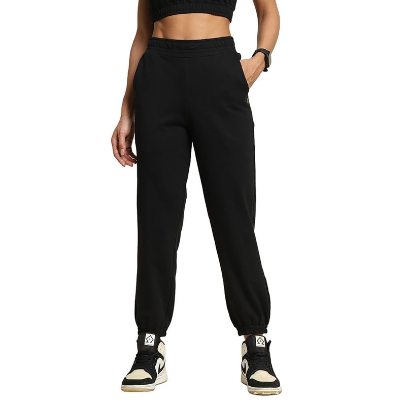 Van Heusen Woman Lingerie and Athleisure Elastic Waistband Comfort Fit Trackpants-Black (XS)