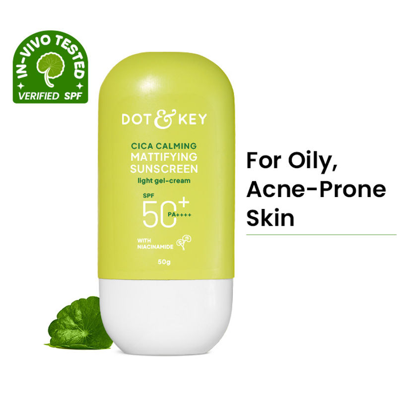 Dot & Key Cica Calming Mattifying Sunscreen In-Vivo Tested SPF 50+ PA++++, With Niacinamide