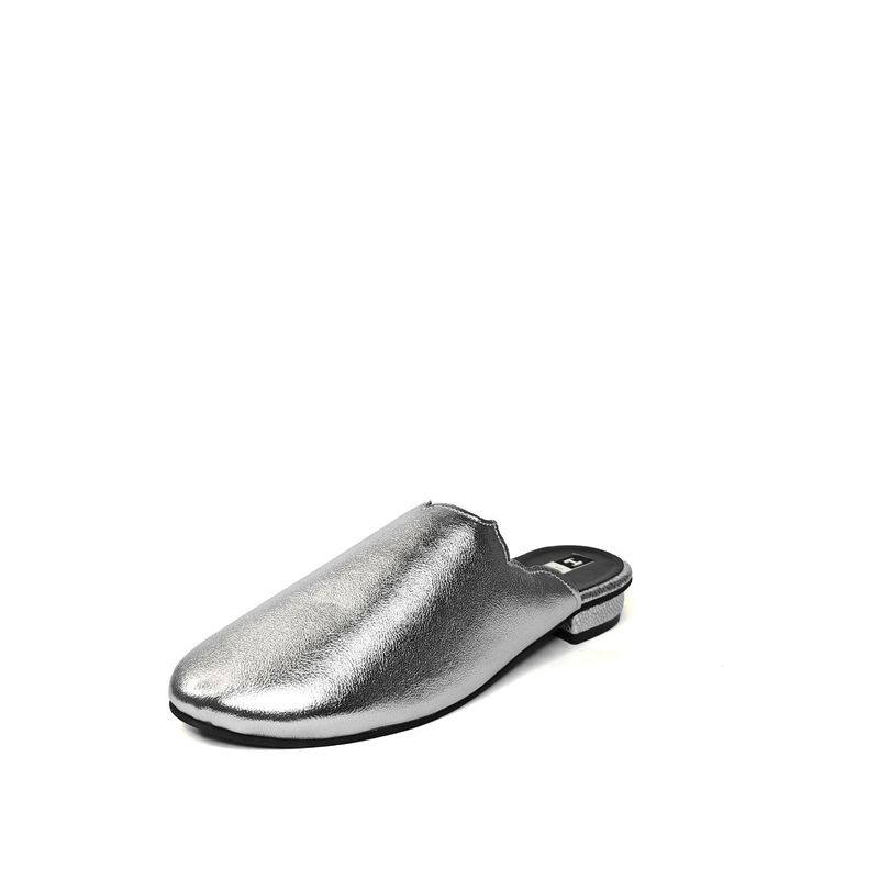 IRUSSH Solid Silver Mandira Mules EURO 35