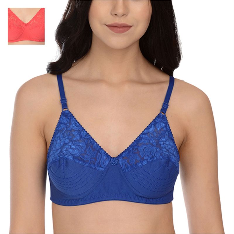 Mod & Shy Pack Of 2 Non-Padded Non Wired Basic Bra - Multi-Color (32B)