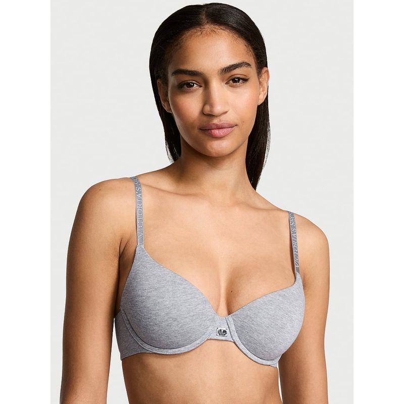 Victoria's Secret The T-shirt Cotton Logo Hardware Lightly Lined Demi Bra (36DD)