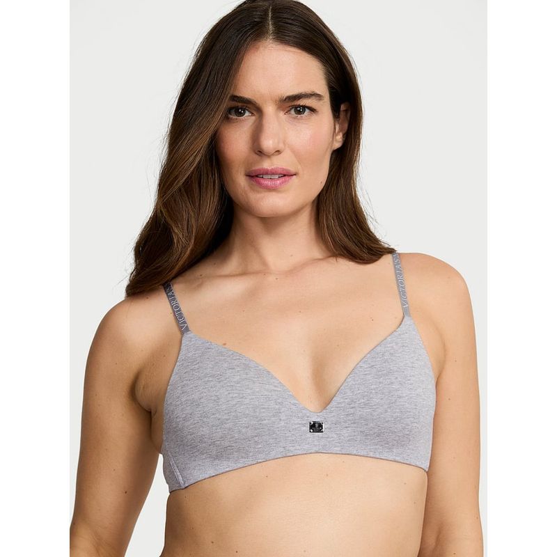 Victoria's Secret The T-shirt Cotton Logo Hardware Lightly Lined Wireless Bra (32C)