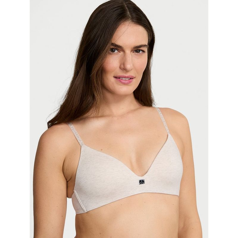 Victoria's Secret The T-shirt Cotton Logo Hardware Lightly Lined Wireless Bra (38D)