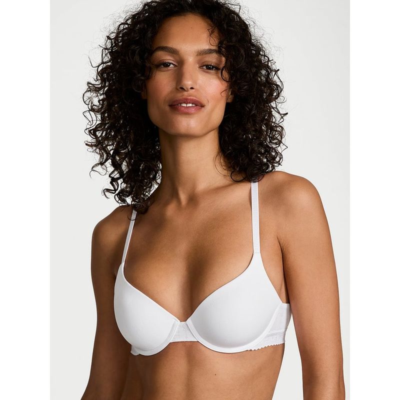 Victoria's Secret The T-shirt Pointelle Logo Lightly Lined Demi Bra (32DD)