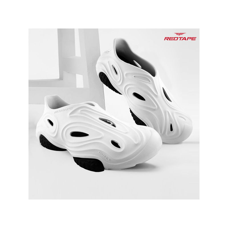 Red Tape Mens Eva White Comfort Clogs (UK 9)