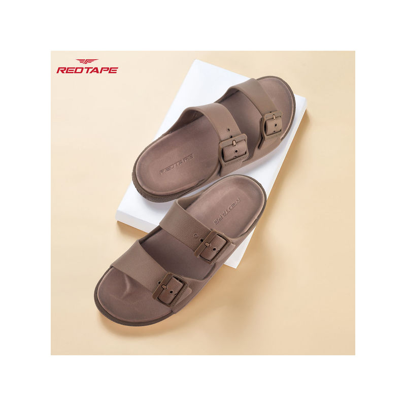 Red Tape Mens Brown Solid Eva Sandals (UK 9)