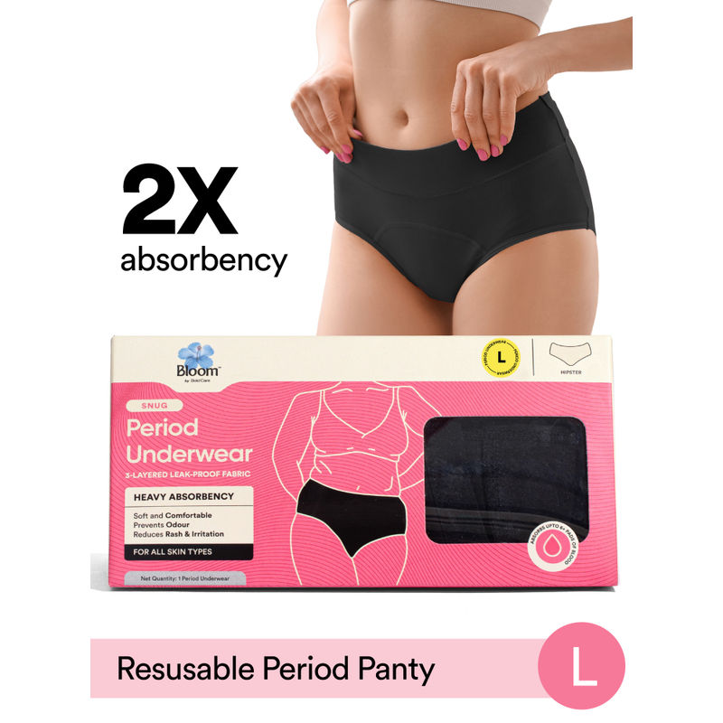 Bloom by Boldcare Bloom Reusable Period Panty (Large) For Heavy Flow Soft Cotton Hipster