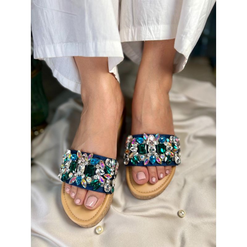 Sandal Stories Elegant Crystal Embellished Wedge (EURO 36)