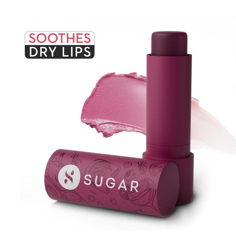 SUGAR Tipsy Lip Balm For Dry & Chapped Lips With Vit E, Shea Butter & Jojoba Oil |SPF 07 Bramble