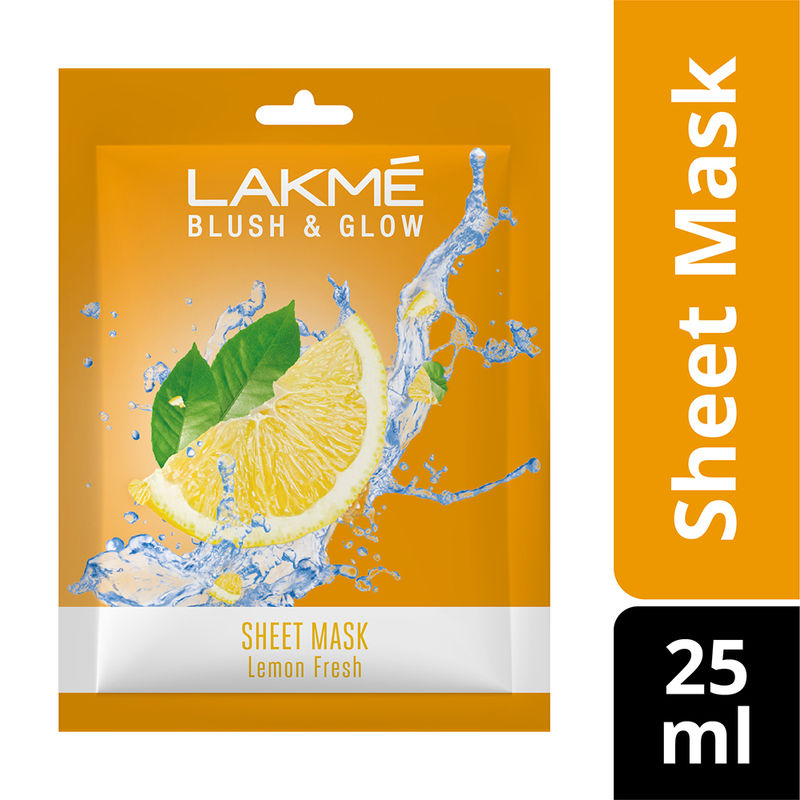 Lakme Blush & Glow Lemon Sheet Mask Fruit Facial Like Glow