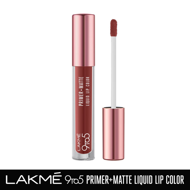 Lakme 9to5 Primer + Matte Liquid Lip Color - MB2 Intense Latte