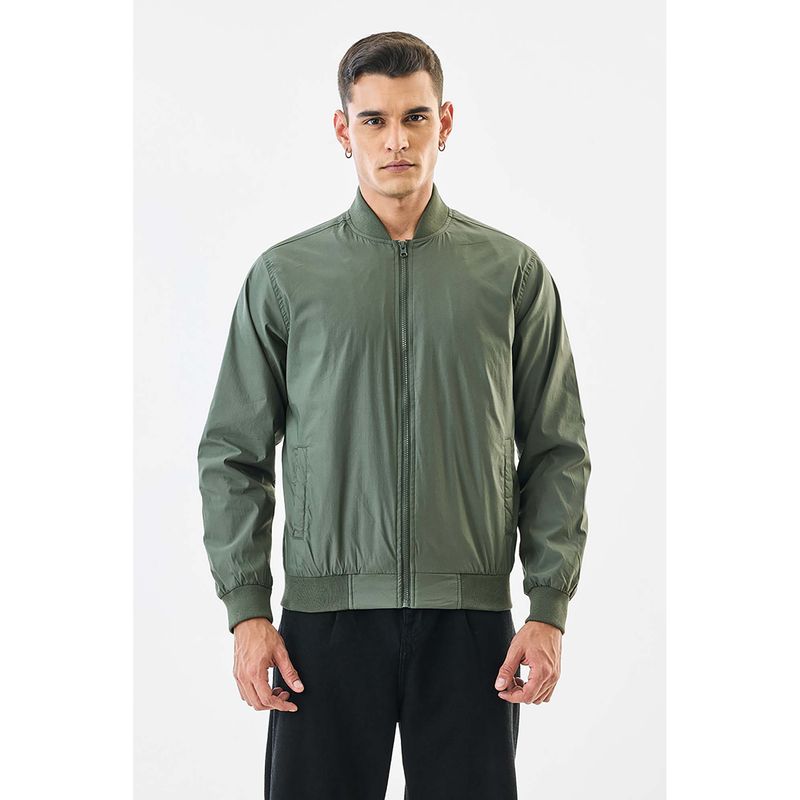Snitch Sage Green Solid Full Sleeves Regular Casual Jacket for Men (L)