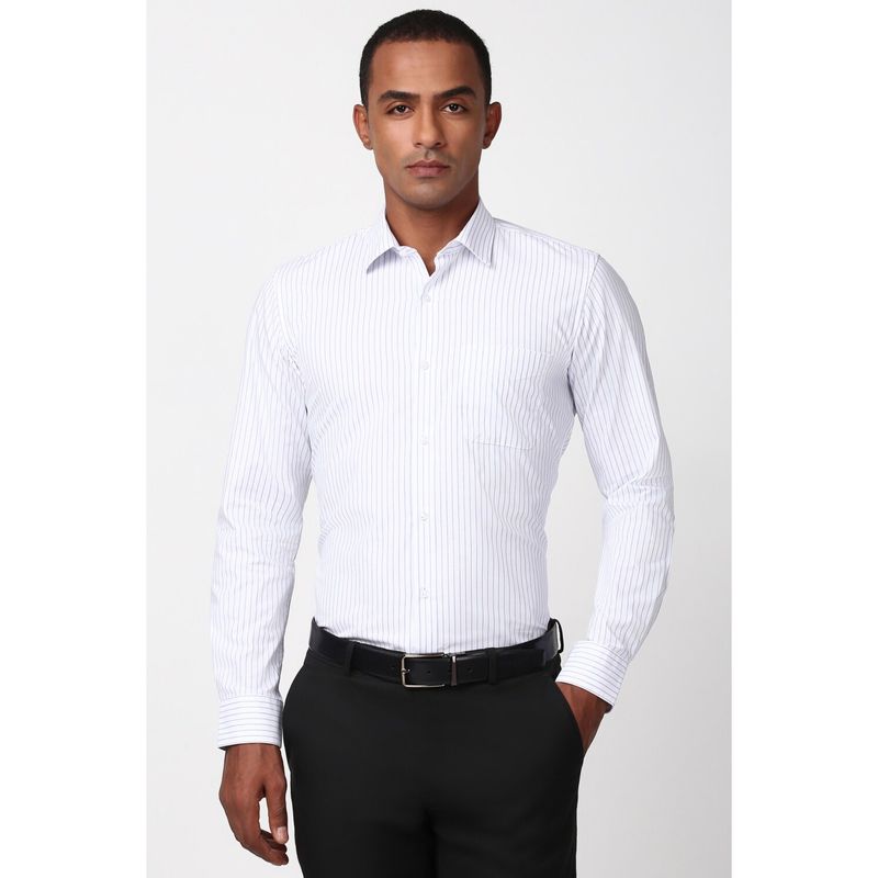 Peter England Men White Slim Fit Formal Shirt (46)