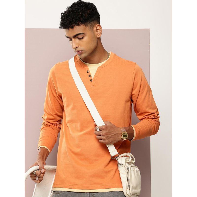 DILLINGER Men Long Sleeve Airtex Fabric Round and Round Neck T-Shirt (S)