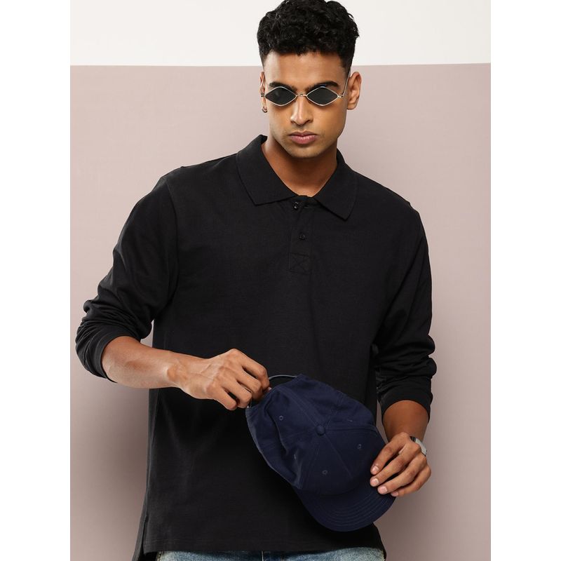 DILLINGER Men Oversized Long Sleeve Polo T-Shirt (S)