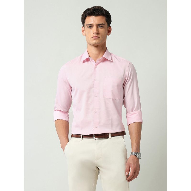 AD By Arvind Pink Textured Regular Fit Shirt (42)