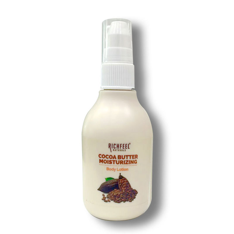 Richfeel Cocoa Butter Lotion - 48hr Moisturizing with 100% Cocoa & Shea Butter for Restored Glow