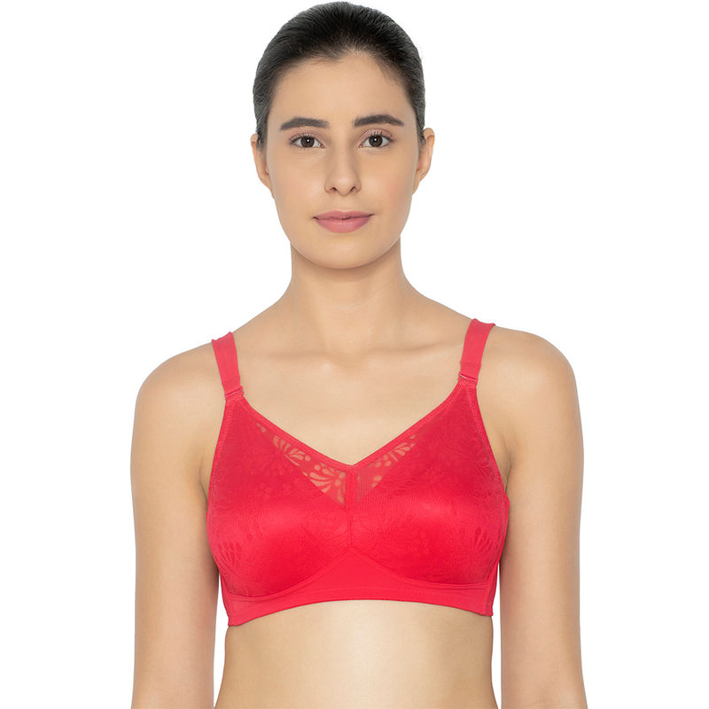 Triumph Minimizer 112 Wireless Non Padded Comfort and High Support Big Cup Bra - Red (34F)