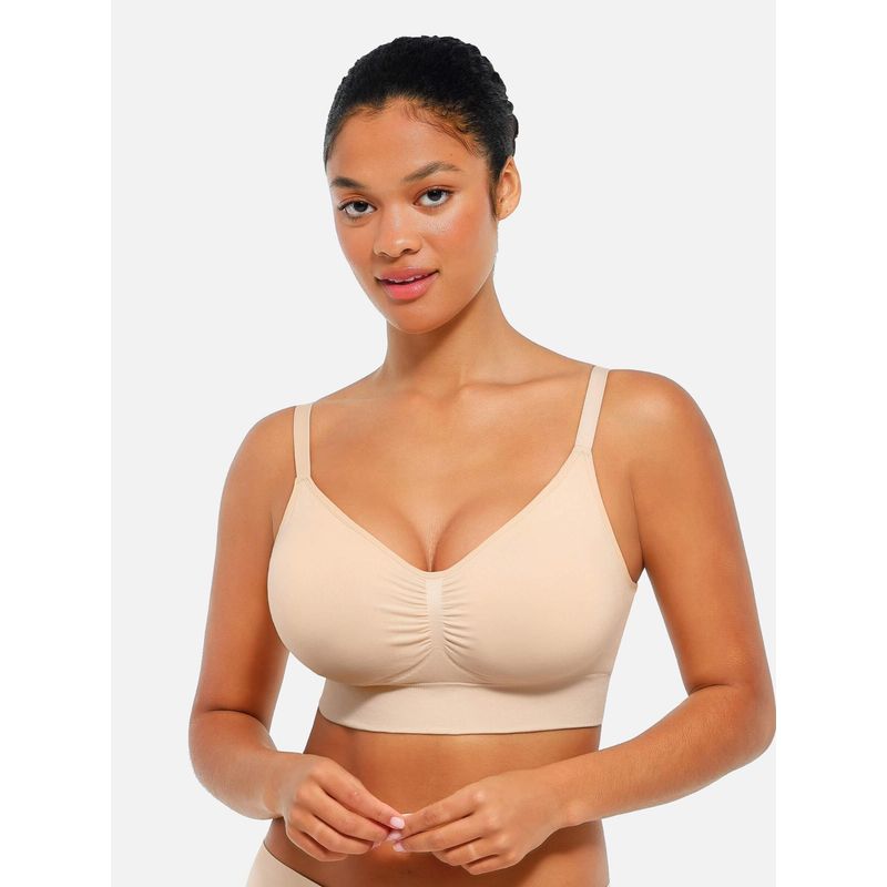 Shop The Edit Seamless Breast Support Back Fat Reduction Inner Bra With Removable cups (S)