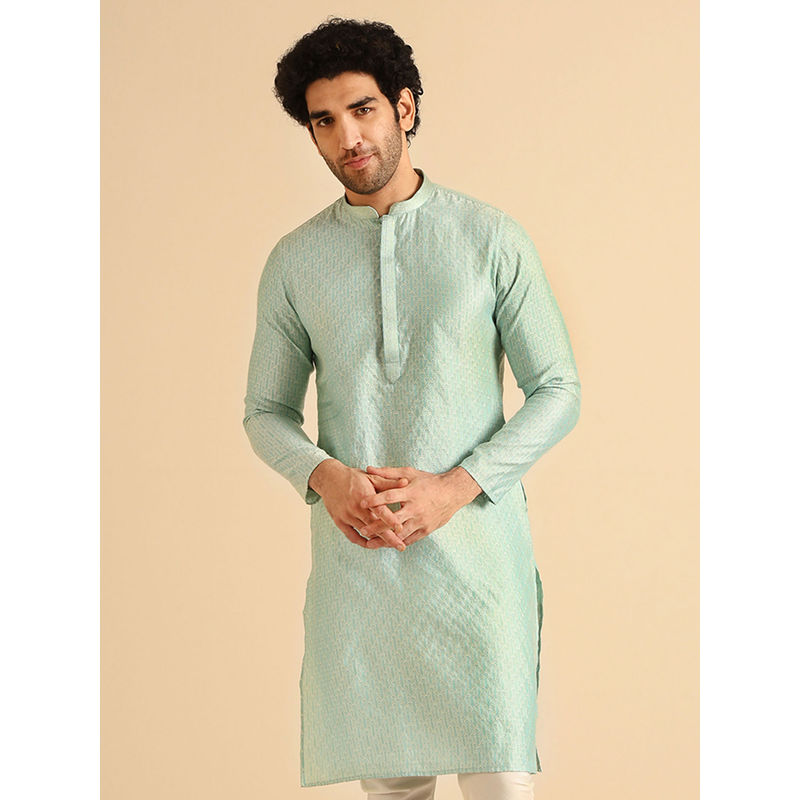 KISAH Men Aqua Green Kurta (L)