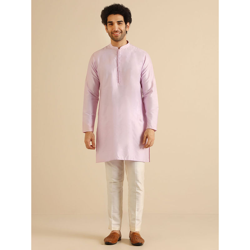 KISAH Men Lavender Kurta and Pant (Set of 2) (M)