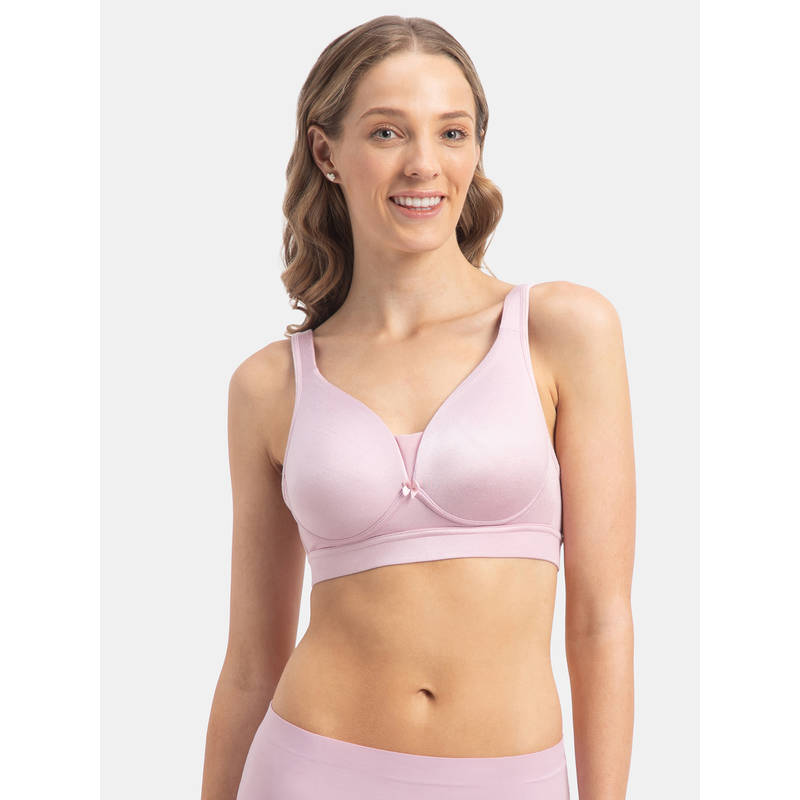 Jockey 1856 Wirefree Padded Soft Touch Microfiber Elastane T-Shirt Bra-Fragrant Lilac (34C)