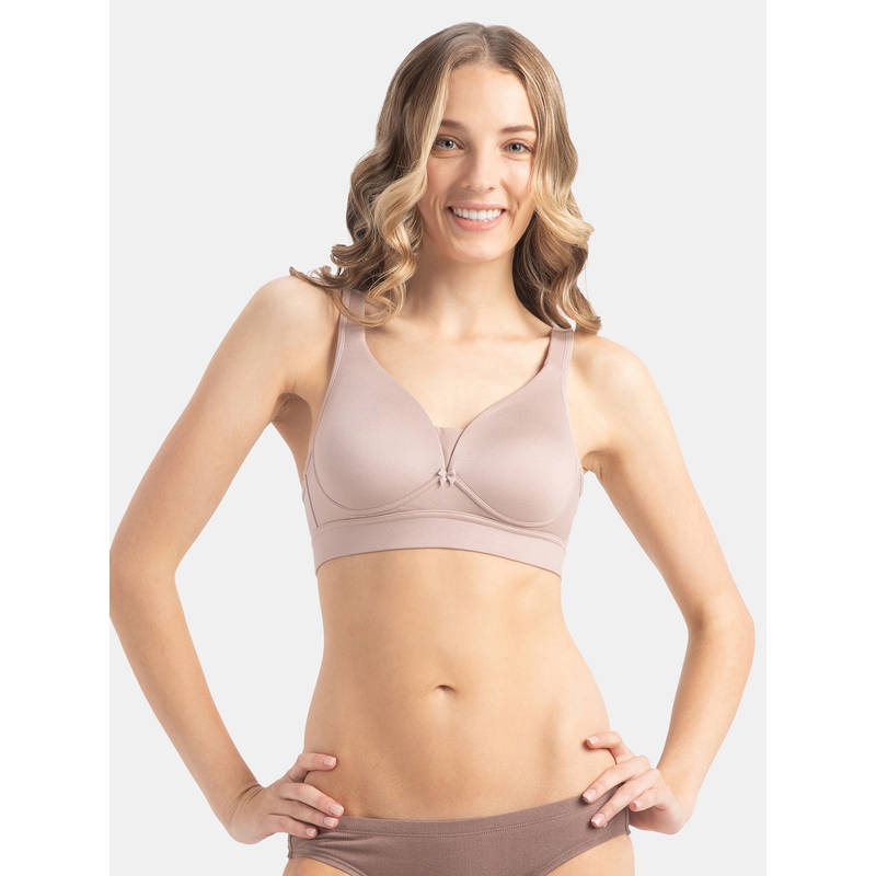 Jockey 1856 Wirefree Padded Soft Touch Microfiber Elastane T-Shirt Bra - Mocha (34B)