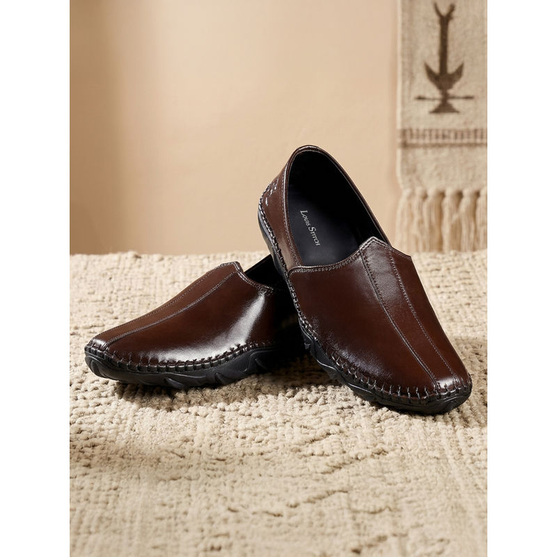 Louis Stitch Men Brown Mojaris (UK 7)