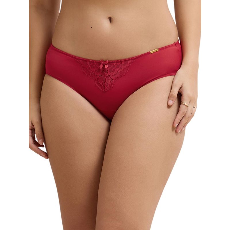 Amante Red Solid Womens Brief (S)