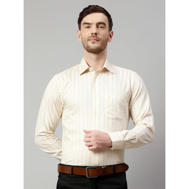 Cantabil Men Cotton Lemon Yellow Shirt (38)