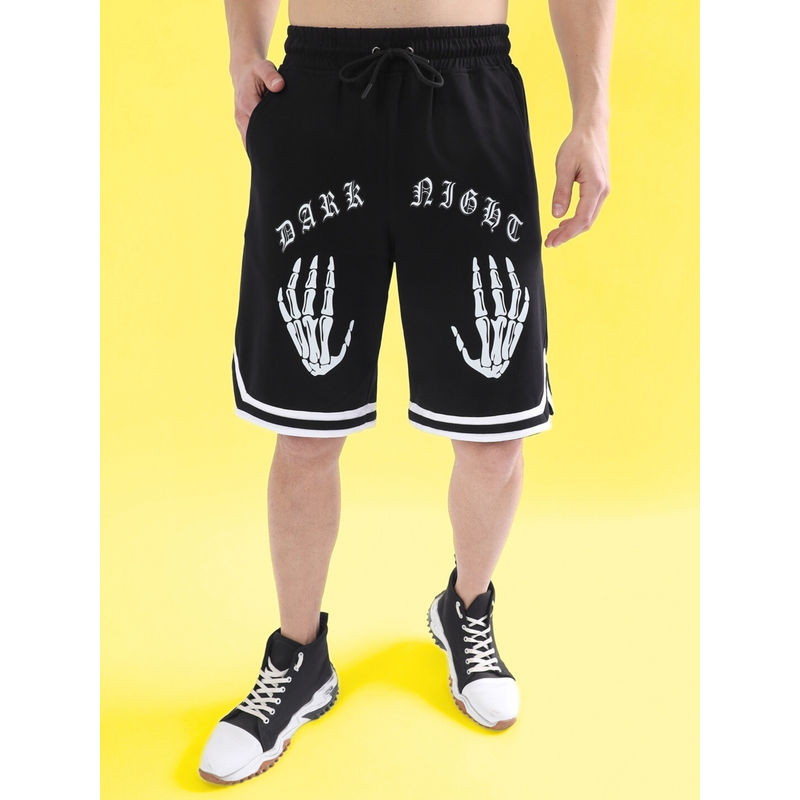 WEARDUDS Men Black Drawstring Shorts (S)