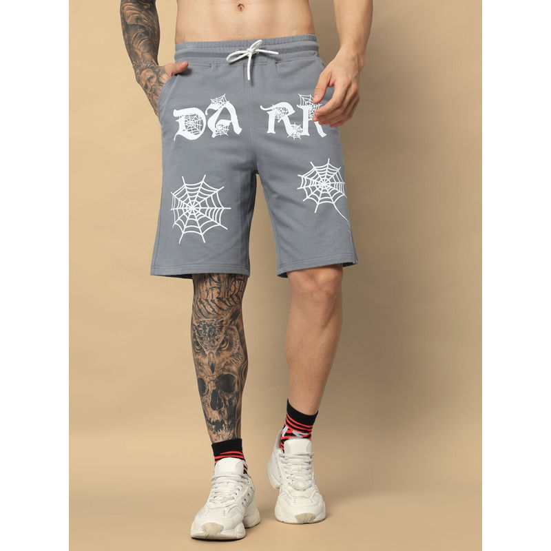 WEARDUDS Men Grey Drawstring Shorts (S)