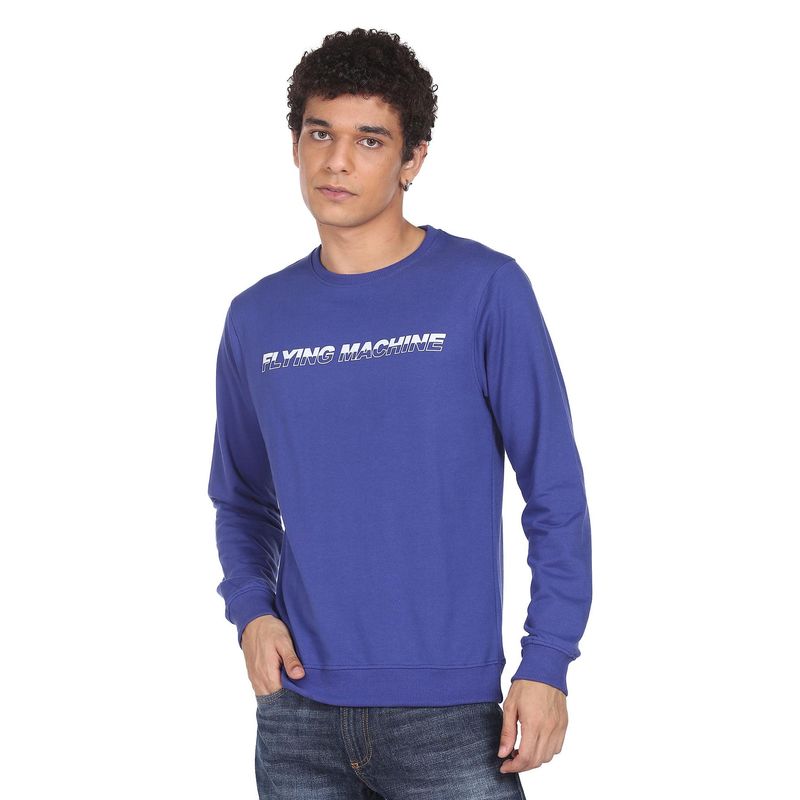 Flying Machine Crew Neck Purple Sweatshirt (S)