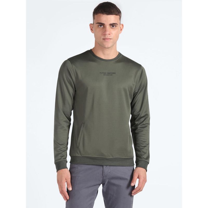 Flying Machine Dual Pocket Polyester Sweatshirt (2XL)