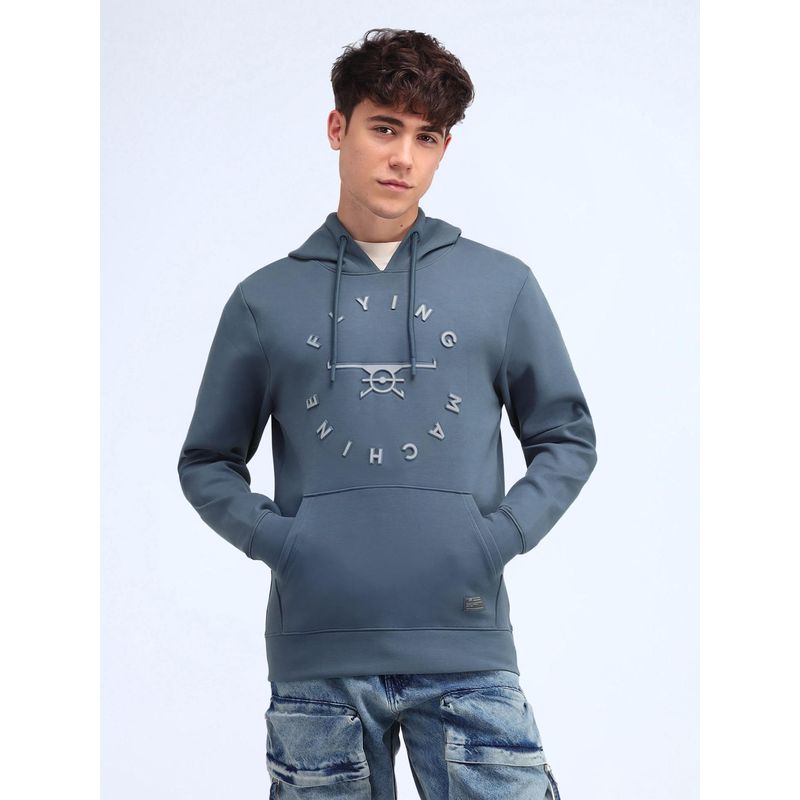Flying Machine Regular Fit Blue Sweatshirt (S)
