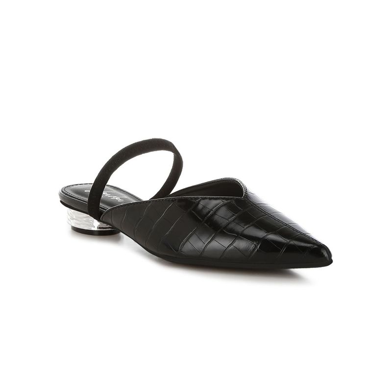 London Rag Fantasy Croco Black Mule Heels (UK 4)