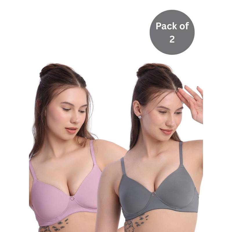 bodyline Andie Polyamide T-Shirt Bra - Multi-Color (Pack of 2) (32B)