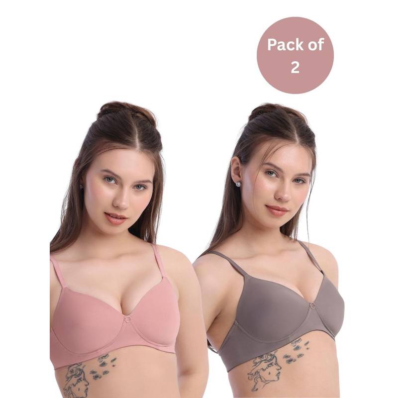 bodyline Andie Polyamide T-Shirt Bra - Multi-Color (Pack of 2) (32B)