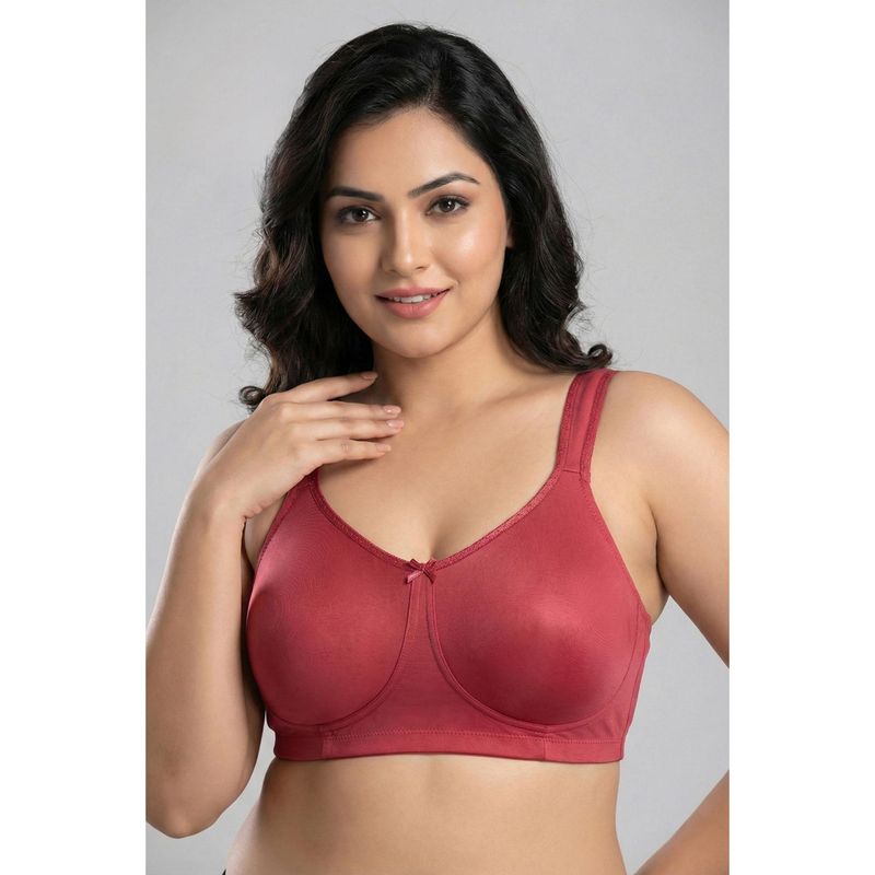 Zivame True Curve Non Wired Full Coverage Super Support Bra - Garnet Rose (36E)