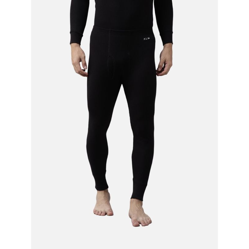 ALMO Men Ultra- Warm, Lightweight, Solid Thermal Bottom Black (L)