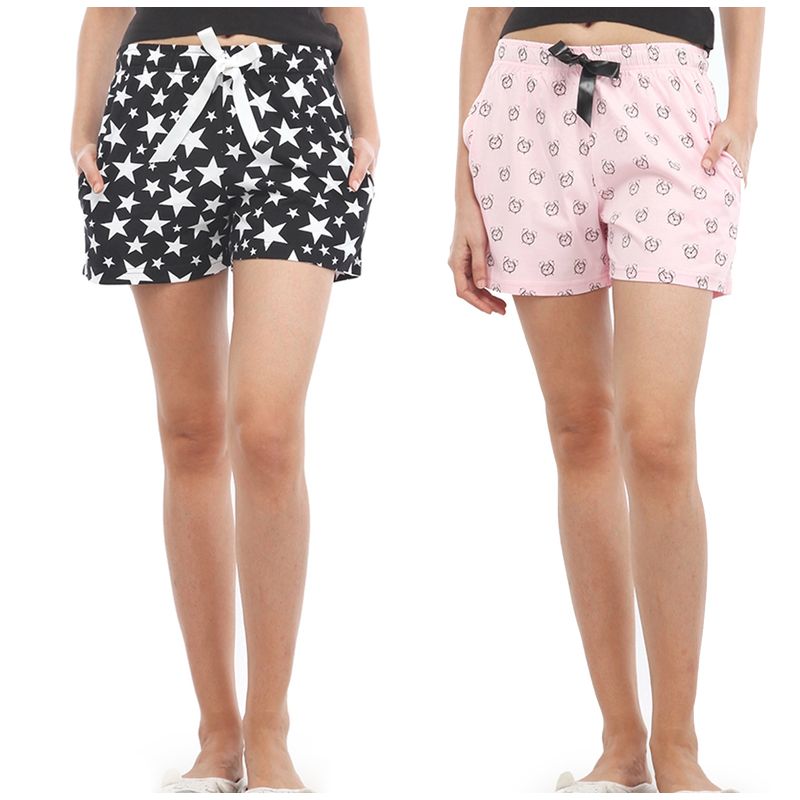 Nite Flite Women Shorts Pack of 2 - Multi-Color (XL)