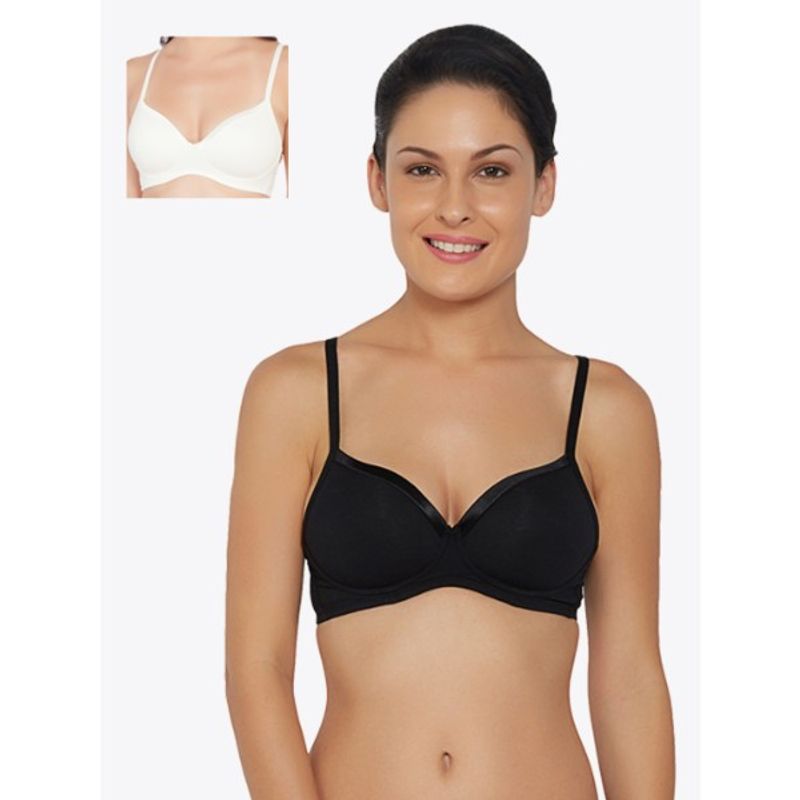 SOIE Women's Non wired Cotton Bra Combo Pack of 2 MultiColor Buy