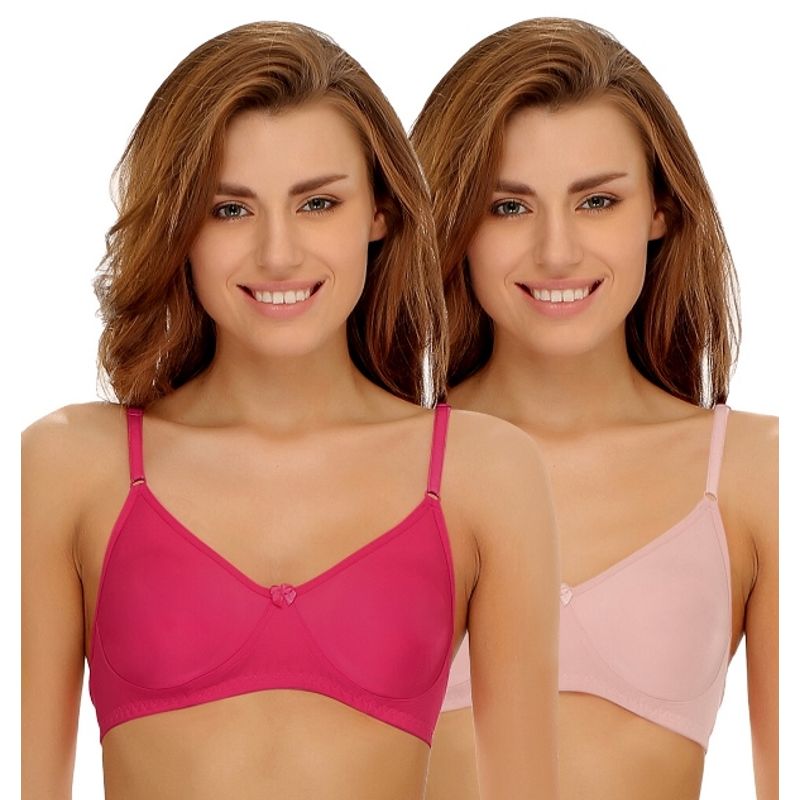 Buy Clovia Pack of 2 Cotton Rich Non-Padded Wirefree T-shirt Bra