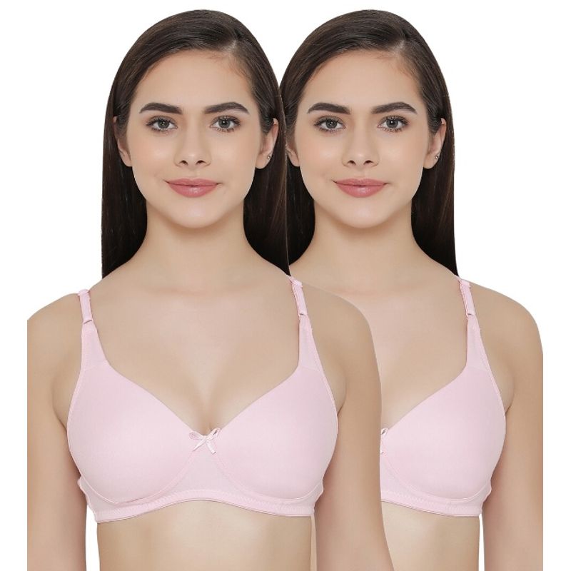 Clovia Pack of 2 Full Coverage Non Padded Wirefree Full Cup Bra's - Pink (32C)