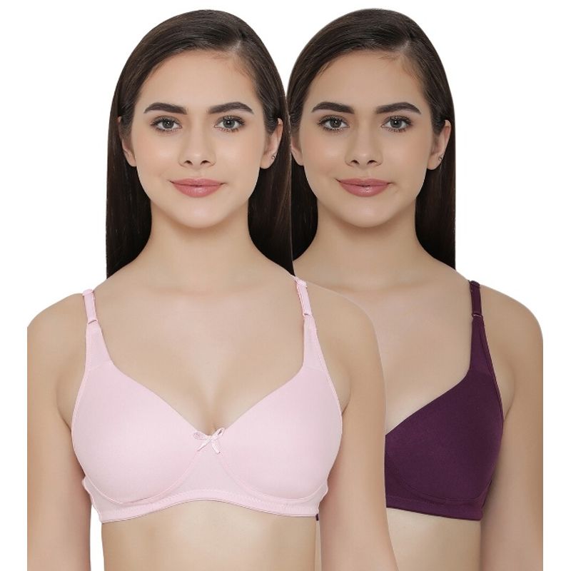 Clovia Pack of 2 Full Coverage Non Padded Wirefree Full Cup Bra's - Multi-Color (36C)